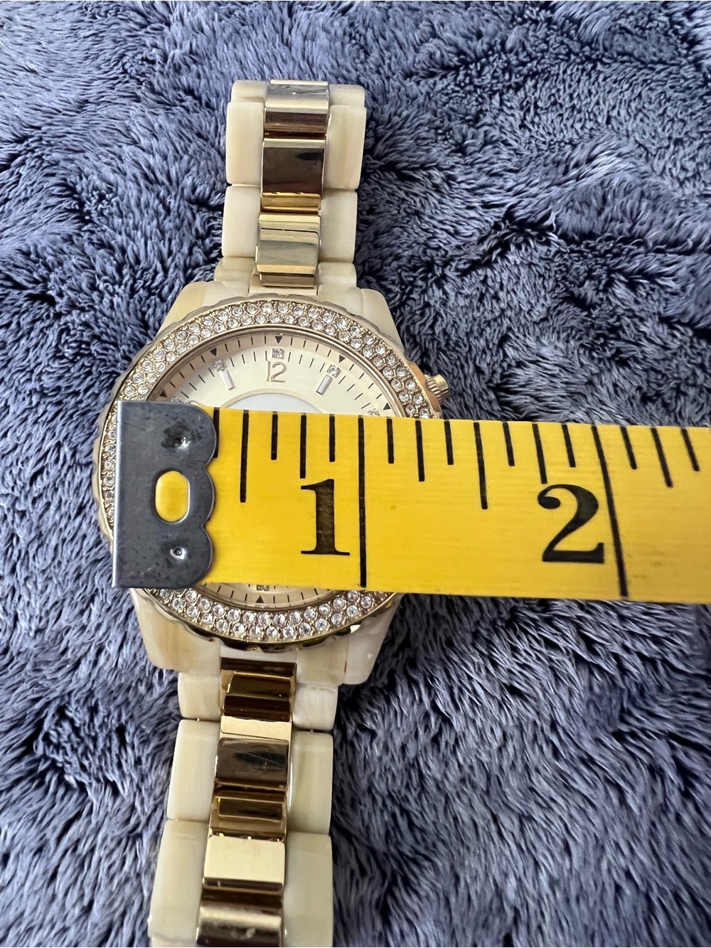 Michael Kors Women’s Madison Glitz Chrono Horn and Gold Watch MK5417 NWOT - Picture 7 of 8